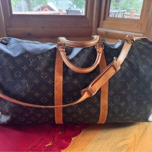 Louis Vuitton Monogram Brown and Tan Duffel Bag